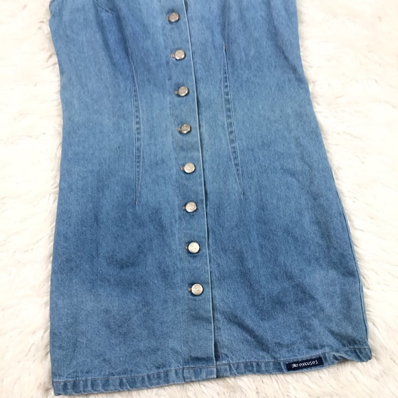 OVERALL DRESS DENIM BUTTONS FRONT SIZE SMALL - Picture 3 of 9